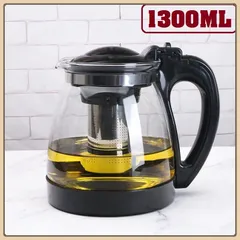 Bình Lọc Trà Thủy Tinh Dung Tích Lớn 1300ml Sang Trọng Lõi Lọc có tháo rời Inox 304 Cao Cấp Hiện Đại-lọc trà