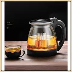 Bình Lọc Trà Thủy Tinh Dung Tích Lớn 1300ml Sang Trọng Lõi Lọc có tháo rời Inox 304 Cao Cấp Hiện Đại-lọc trà