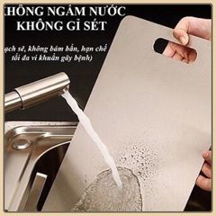 Thớt Inox Cao Cấp Kích Thước Size L Chống Ẩm Mốc - Thớt Inox Kháng Khuẩn Vệ Sinh Dễ Dàng