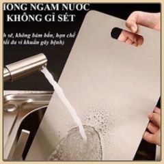 Thớt Inox Cao Cấp Kích Thước Size L Chống Ẩm Mốc - Thớt Inox Kháng Khuẩn Vệ Sinh Dễ Dàng