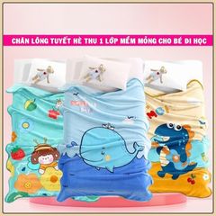 Chăn lông cho bé đi học, chăn tuyết văn phòng vải nhung chất tuyết nhung - Kích thước 1m x 1m4