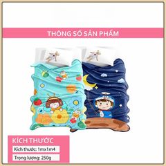 Chăn lông cho bé đi học, chăn tuyết văn phòng vải nhung chất tuyết nhung - Kích thước 1m x 1m4