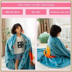 Chăn lông cho bé đi học, chăn tuyết văn phòng vải nhung chất tuyết nhung - Kích thước 1m x 1m4