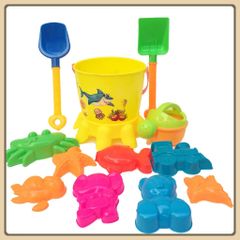 Bộ đồ chơi xúc cát  đi biển xô bạch tuộc nhí LT0368T  hàng Việt Nam (giao màu ngẫu nhiên)