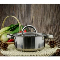 Combo 2  nồi inox dày 18cm.1 nồi inox 18CM  dùng kho cá nấu mì hâm nóng thức ăn