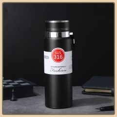 Bình Giữ Nhiệt Cao Cấp 1000ML SUS 316 3 Lớp. Sơn Nhám Chống Trầy, Quai Đeo Chắc Chắn