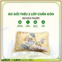 Áo gối thiêu 2 lớp chần gòn 50x70cm' vỏ gối nằm 50x70cm chần bông khóa kéo