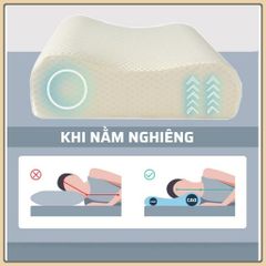 Gối Cao Su Non Chống Ngáy Chống Đau Mỏi Vai Gáy Mềm Mại Êm Ái - Cao Su TỰ NHIÊN-Gối cao su non chống ngáy