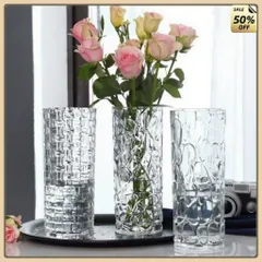 Lọ Hoa Thuỷ Tinh Dáng Trụ  20cm, Màu Trắng