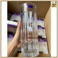 Lọ Hoa Thuỷ Tinh Dáng Trụ  20cm, Màu Trắng