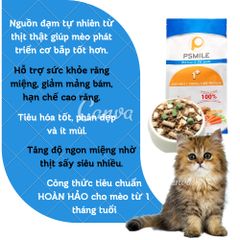 Hạt Cho Mèo Mix Topping Psmile - Thức Ăn Hạt Cho Mèo Từ 1 Tháng - Thức Ăn Cho Mèo Mọi Lứa Tuổi Kèm Topping Gà, Gan, sấy