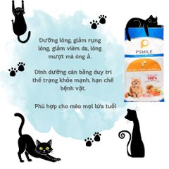 Hạt Cho Mèo Mix Topping Psmile - Thức Ăn Hạt Cho Mèo Từ 1 Tháng - Thức Ăn Cho Mèo Mọi Lứa Tuổi Kèm Topping Gà, Gan, sấy