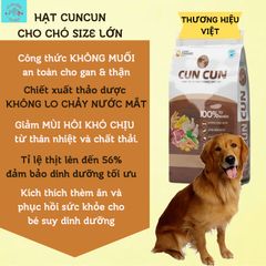 [DÙNG THỬ CHÓ MÈO] Hạt Cho Chó Cuncun - Thức Ăn Cho Chó Lớn - Hạt Cho Chó Trưởng Thành Túi 1.5Kg