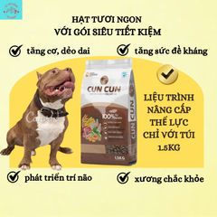 [1.5Kg] Hạt Cho Chó Cuncun PT - Thức Ăn Cho Chó lớn - Hạt Cho Chó Trưởng Thành Túi 1.5Kg