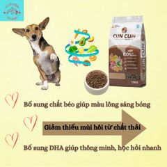 [1.5Kg] Hạt Cho Chó Cuncun PT - Thức Ăn Cho Chó lớn - Hạt Cho Chó Trưởng Thành Túi 1.5Kg