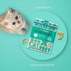 Bánh Cá Catnip Biscuits Cho Mèo - Snack Cho Mèo - Đồ Ăn Vặt Cho Mèo Gói 40G