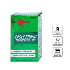 (Auth 100%) Dầu Gió Xanh Singapore Con Ó Eagle Brand 24ml Chính Hãng