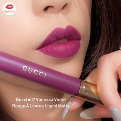 (Auth 100%) Son Kem Gucci 607 Vanessa Violet - Màu Hồng Mận Chính