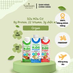 Sữa Khỉ hữu cơ Orgain Kids Protein Shake 244ml Vani/ Dâu/ Socola – 8g Protein, 22 Vitamin, 3g Chất Xơ