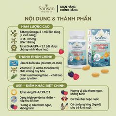 TPBVSK Nordic Children's DHA Xtra 880mg, dạng lỏng/ viên nang mềm 90 viên - Nội địa Mỹ