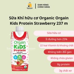 Sữa Khỉ hữu cơ Orgain Kids Protein Shake 244ml Vani/ Dâu/ Socola – 8g Protein, 22 Vitamin, 3g Chất Xơ