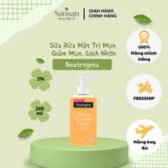 Sữa Rửa Neutrogena Oil-Free Acne Wash Sạch Nhờn, Thông Thoáng Lỗ Chân Lông 269ml,