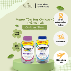TPBVSK Vitamin Tổng Hợp Centrum Silver 50+ Nam & Nữ Cho Người Trên 50 Tuổi 275 Viên - Nội địa Mỹ