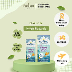 TPBVSK Siro dầu cá Nordic Naturals Baby's DHA cho bé sơ sinh từ 0-12 tháng tuổi 60ml và 120ml - Nội địa Mỹ