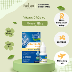 Vitamin D3 Mommy Bliss Cho Bé 0-1 Tuổi - Giọt Bổ Sung Hữu Cơ 400IU 3.24ml - Hỗ Trợ Phát Triển Hệ Xương Răng Từ Mỹ