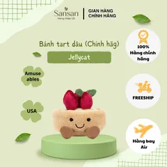 Bánh Tart Dâu Jellycat Amuseables Fleurette Tarte Aux Frases - Đồ Chơi Trẻ Em Đáng Yêu, Quà Tặng Chính Hãng, Không Có Hộp