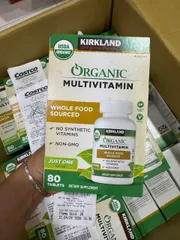 ￼[DJ SHOP]  Viên Vitamin Hữu Cơ Kirkland Signature Organic Multivitamin 80 Viên Của Mỹ