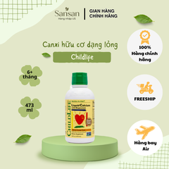 Siro Canxi Hữu Cơ ChildLife 473ml cho Trẻ Em - Tăng Cường Xương và Chiều Cao với Magie, Kẽm, Vitamin D3 - Hương Cam