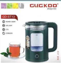 Ấm Siêu Tốc GUGKDD 2.5L Thủy Tinh Cường Lực Trong Suốt, Chịu Nhiệt Cao Trên 200 Độ C
