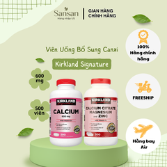 Viên uống bổ sung Canxi 600mg + Vitamin D3 Kirkland Signature 500 viên - Hỗ trợ xương chắc khỏe, ngừa loãng xương, nhập khẩu Mỹ
