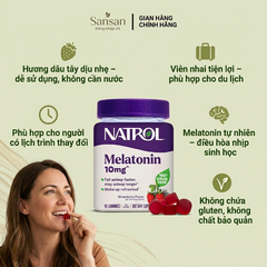 Kẹo Dẻo Hỗ Trợ Ngủ Ngon Natrol 10mg - 90 Viên, Vitamin Giúp Ngủ Nhanh Hơn, Dễ Nhai, Hương Dâu Tây Dành Cho Người Lớn