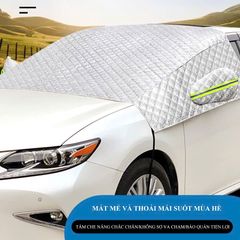Bạt Che Nắng Kính Lái Xe Ô Tô, Tráng Nhôm Cách Nhiệt Loại Lớn 