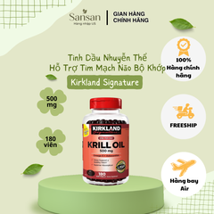 Dầu Nhuyễn Thể Kirkland Krill Oil Omega 3 + Astaxanthin 500mg - 180 Viên Hỗ Trợ Tim Mạch và Tăng Cường Thị Lực