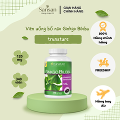 Viên Uống Bổ Não Ginkgo Biloba 120mg Trunature Mỹ - 340 Viên Tăng Cường Trí Nhớ, Giảm Căng Thẳng, Hỗ Trợ Sức Khỏe Não Bộ