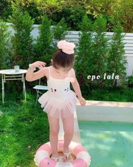 Bikini một mảnh hello kitty nơ phối voan bồng xinh xắn dễ thương đáng yêu cho bé gái mặc đi chơi đi biển đi bơi