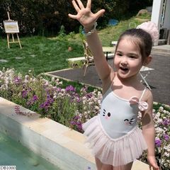 Bikini một mảnh hello kitty nơ phối voan bồng xinh xắn dễ thương đáng yêu cho bé gái mặc đi chơi đi biển đi bơi