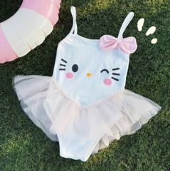 Bikini một mảnh hello kitty nơ phối voan bồng xinh xắn dễ thương đáng yêu cho bé gái mặc đi chơi đi biển đi bơi