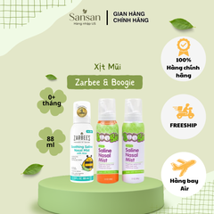 Nước Muối Sinh Lý Zarbee's Boogie Nasal Saline Mist 88ml - Dịu Nhẹ Cho Trẻ Sơ Sinh và Người Lớn, Làm Sạch và Giảm Nghẹt Mũi
