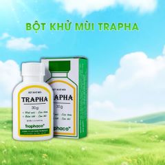 [Che Tên] Bột khử mùi TRAPHA hỗ trợ khử mùi, làm thơm, giảm tiết mồ hôi, khô thoáng cả ngày hộp 30g