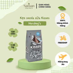 Kẹo socola sữa Kisses Hershey's 1,58kg - Hương vị ngọt ngào từ Mỹ - Món quà tuyệt vời cho các dịp lễ và tiệc tùng