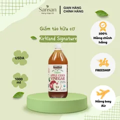 Giấm táo hữu cơ Kirkland Signature 946ml - Tăng cường sức khỏe, hỗ trợ tiêu hóa và làm đẹp da, tóc - Gia vị nấu ăn tự nhiên