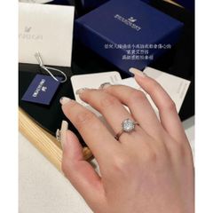 Set Bạc 3 món, Bạc 925 : DÂY CHUYỀN + HOA TAI + NHẪN (FULL BOX - Thương hiệu Swarovski Thiên nga )
