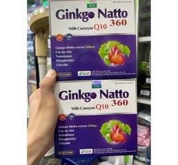 Bổ não Ginkgo Natto 360 Q10 ,hỗ trợ hoạt huyết,hộp 100 viên