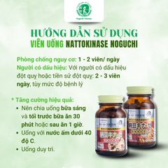 Viên Uống Hỗ Trợ Ngừa Tai Biến Đột Quỵ Natto Kinase Noguchi Nhật Bản 2000FU (Hộp 60 Viên) Date 1/2027
