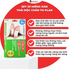 Miếng Dán Thải Độc Chân Kenko To Plan Foot Sheet Nhật Bản Hộp 30 Miếng