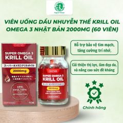 Viên uống Dầu Nhuyễn Thể Super Omega 3 Krill Oil 2000mg Eikenbi 60 Viên